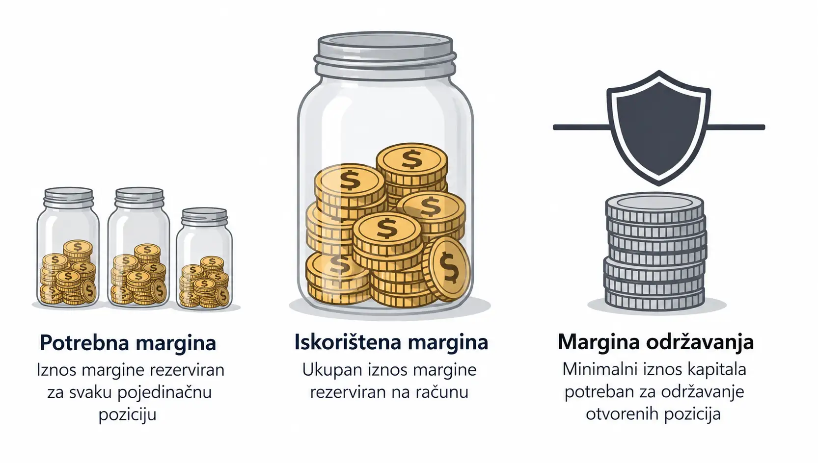 Što je required margin, used margin i maintenance margin
